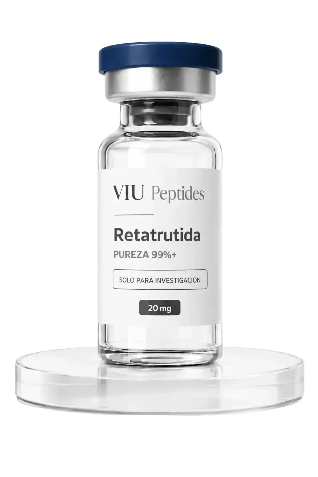 Vial ViuPeptides Retatrutide 20 mg para investigación, México