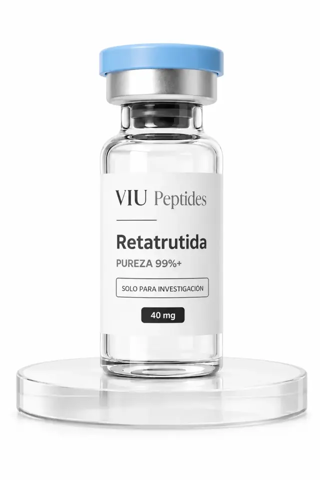 Vial ViuPeptides Retatrutide 40 mg para investigación, México