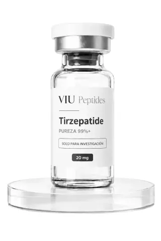 Vial ViuPeptides Tirzepatida 20 mg para investigación, México
