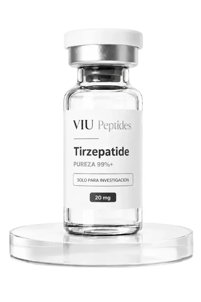 Vial ViuPeptides Tirzepatida 20 mg para investigación, México